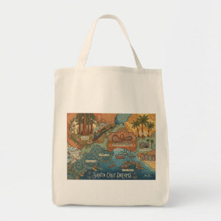 Bolsa Tote Mapa dos Sonhos de Santa Cruz Califórnia – Costa V