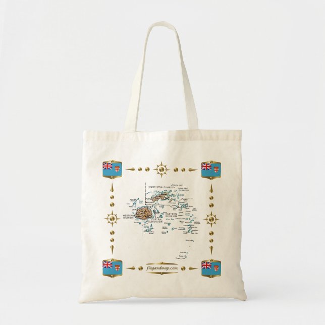 Bolsa Tote Mapa Fiji + Bag Sinalizadores (Frente)