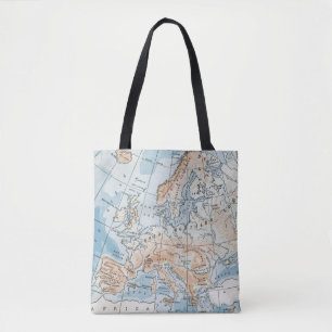 Bolsa Tote Mapa Físico da Europa (1916)