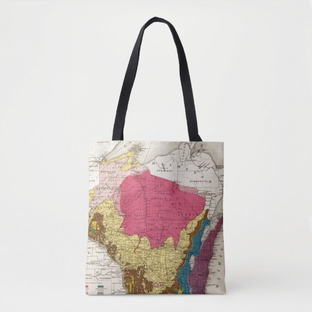 Bolsa Tote Mapa Geological de Wisconsin (Frente)
