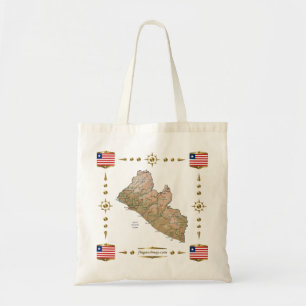 Bolsa Tote Mapa Libéria + Bag Sinalizadores