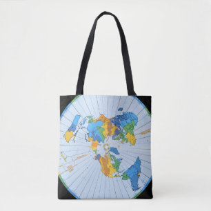 Bolsa Tote Mapa liso da terra - projeção equidistante
