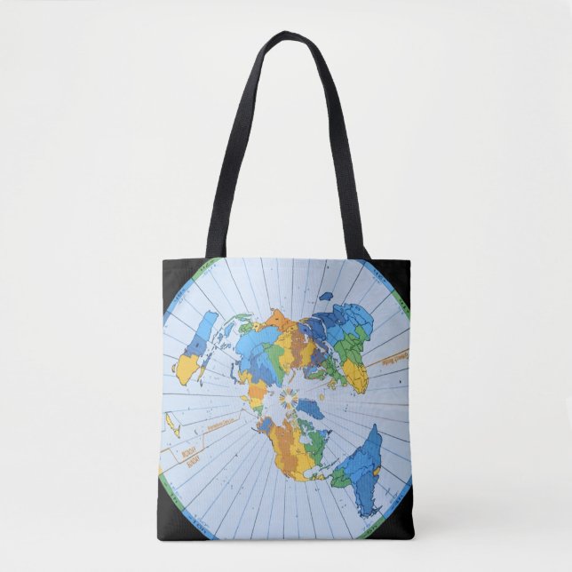 Bolsa Tote Mapa liso da terra - projeção equidistante (Frente)