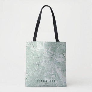Bolsa Tote Mapa Minimalista da Cidade de Bengaluru Índia