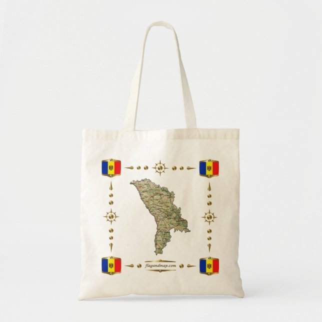 Bolsa Tote Mapa Moldávia + Bag Sinalizadores (Frente)