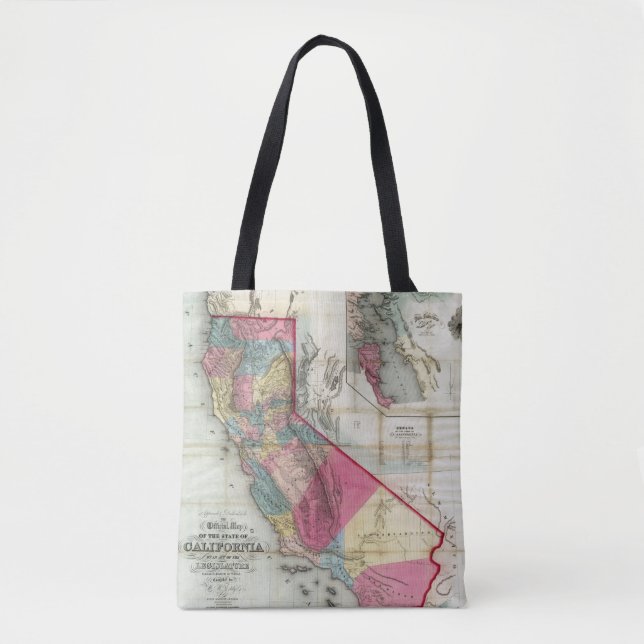 Bolsa Tote Mapa oficial dos Estados da Califórnia (Frente)