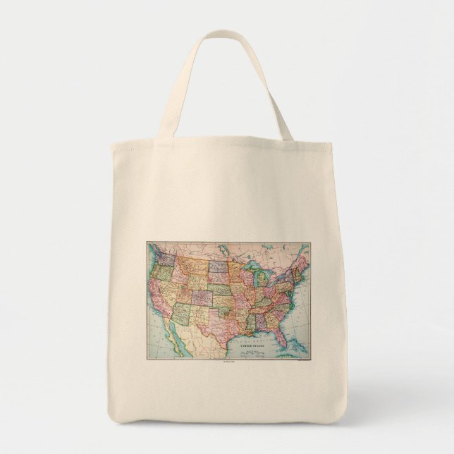 Bolsa Tote Mapa: Os Estados Unidos, 1905 (Frente)