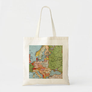 Bolsa Tote Mapa padrão do Bacon do 20 Century Vintage Europe