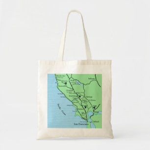 Bolsa Tote Mapa Pequeno do País do Vinho da Califórnia