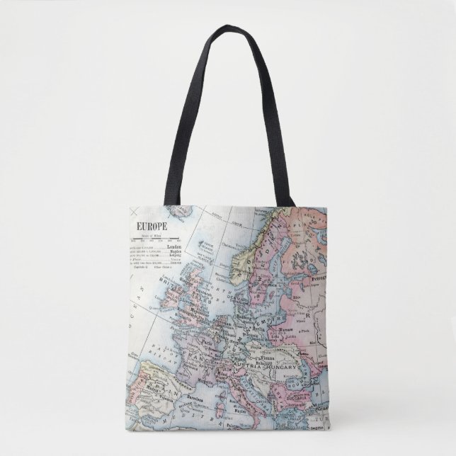 Bolsa Tote Mapa Político da Europa (1916) (Frente)