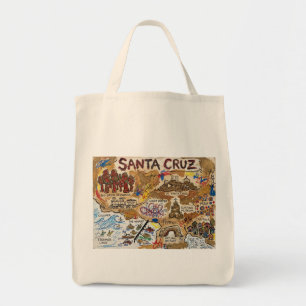 Bolsa Tote Mapa Turístico Detalhado de Santa Cruz – Marco Cos