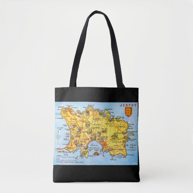 Bolsa Tote Mapa Vintage Jersey (Frente)