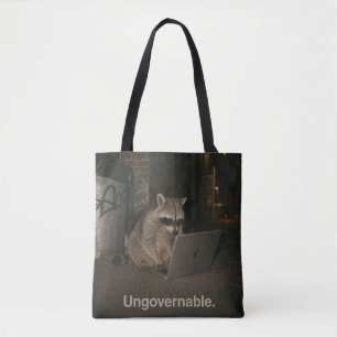 Bolsa Tote Mapache Ingovernável Trabalhando Tarde da Noite