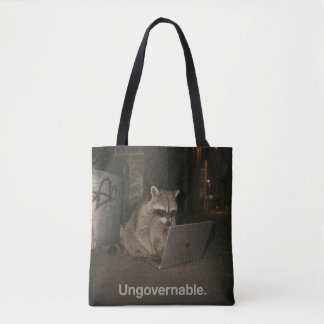 Bolsa Tote Mapache Ingovernável Trabalhando Tarde da Noite