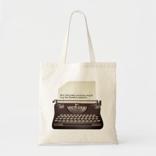 Bolsa Tote Máquina de escrever do vintage com papel vazio (Frente)