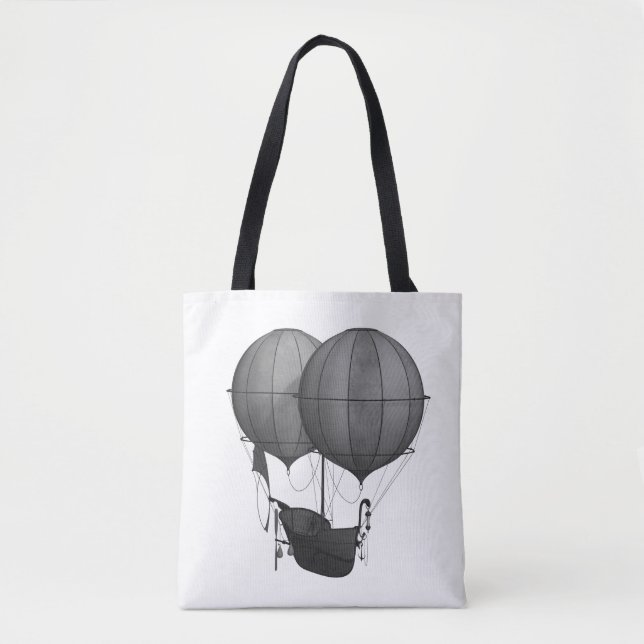 Bolsa Tote Máquina de Voo Design a Preto e Branco (Frente)