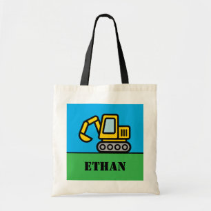 Bolsa Tote Máquina escavadeira de brinquedo personalizada e f