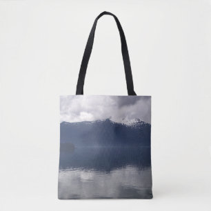 Bolsa Tote Mar Alaskano Nebuloso em Tons de Azul