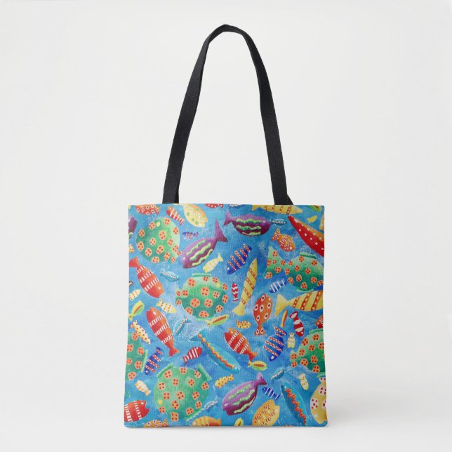 Bolsa Tote Mar Tropical Vida submarina do Peixes Náuticos (Frente)