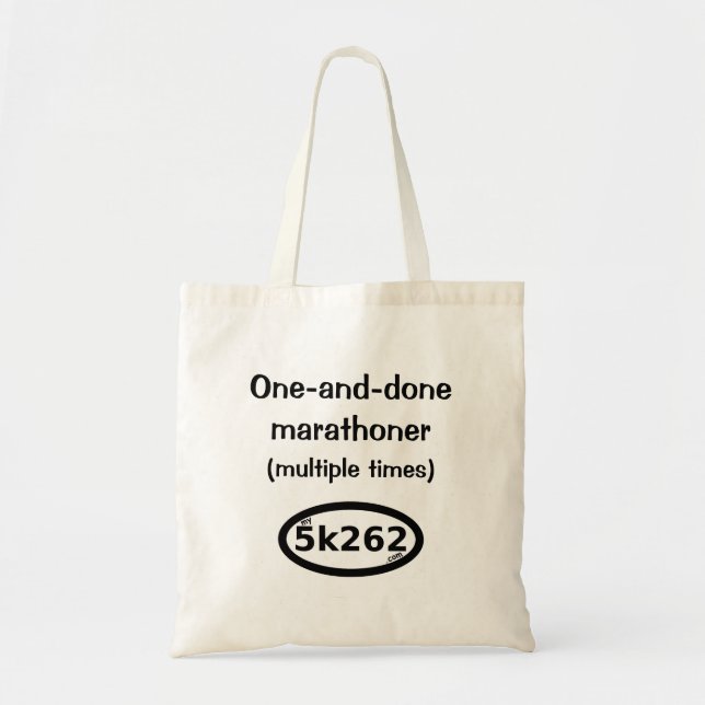 Bolsa Tote marathoner completo Um-e-feito (tempos múltiplos) (Frente)