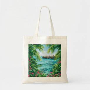 Bolsa Tote Maratua Indonesia Bangalôs Flutuantes Tropicais