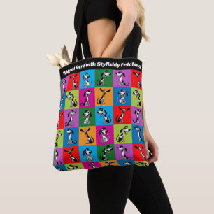 Bolsa Tote Maravilha de Whippet de texto personalizado
