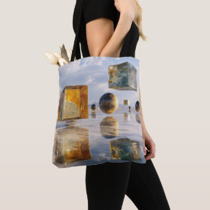 Bolsa Tote Maravilhas Geométricas Flutuantes Sobre a Água