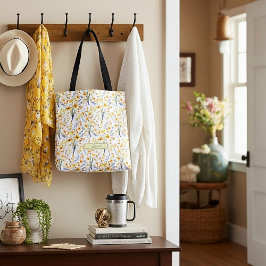 Bolsa Tote Maravilhas primavera amarelas adoráveis personaliz