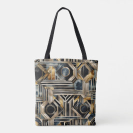 Bolsa Tote Marble Black and gold Jazzy Geométrico de Art-deco