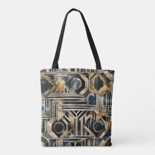 Bolsa Tote Marble Black and gold Jazzy Geométrico de Art-deco