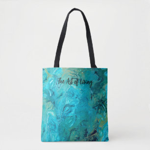 Bolsa Tote Marble brilhante e personalizado esmeralda azul br