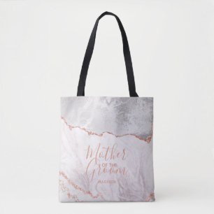 Bolsa Tote Marble Madre do Manto Branco e Rosa Dourada do Aga