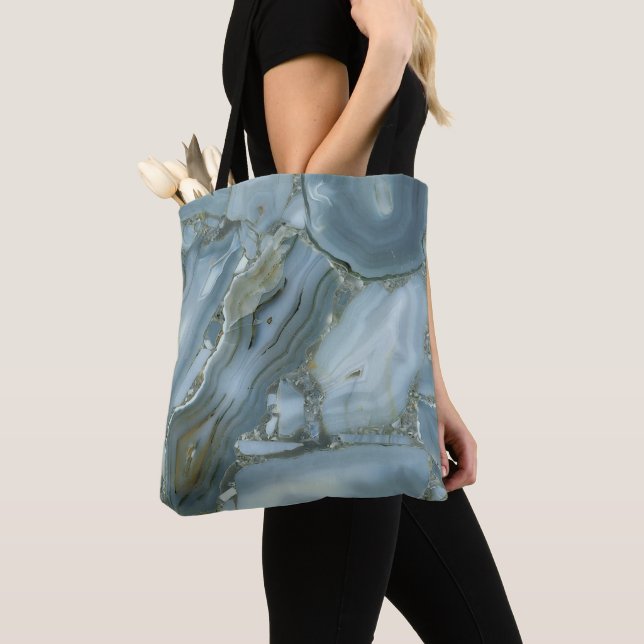 Bolsa Tote Marble Stone Azul (Close Up)