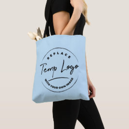 Bolsa Tote Marca com o logotipo corporativo em azul claro