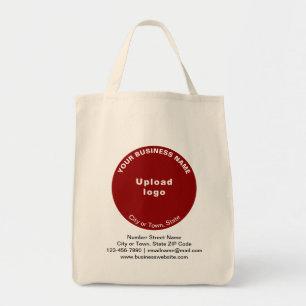 Bolsa Tote Marca de negócios em forma redonda vermelha no Gro