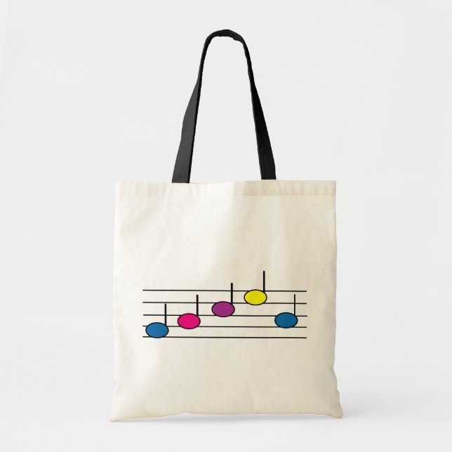 Bolsa Tote Marca de Notas de Música (Frente)
