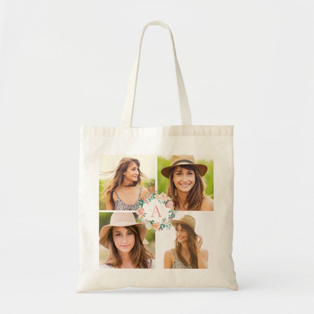 Bolsa Tote Marca de Tota Personalizada de Colagem de Fotos Mo (Frente)