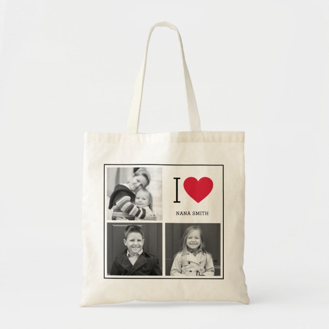 Bolsa Tote Marca de Tote Personalizada de Colagem de Foto do  (Frente)