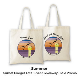 Bolsa Tote Marca de Venda de Evento Sunset de Verão Personali