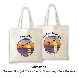Bolsa Tote Marca de Venda de Evento Sunset de Verão Personali