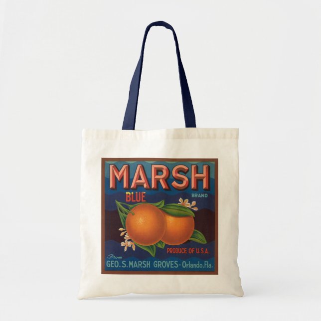 Bolsa Tote Marca Marsh | Rótulo de Citrus Vintage (Frente)