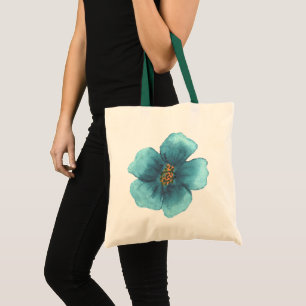 Bolsa Tote Marca Personalizada Branded White Watercolor Flor
