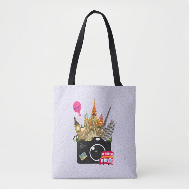 Bolsa Tote Marca Viagem Fotógrafo Europeu (Frente)