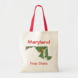Bolsa Tote Marco de Mapa de Maryland