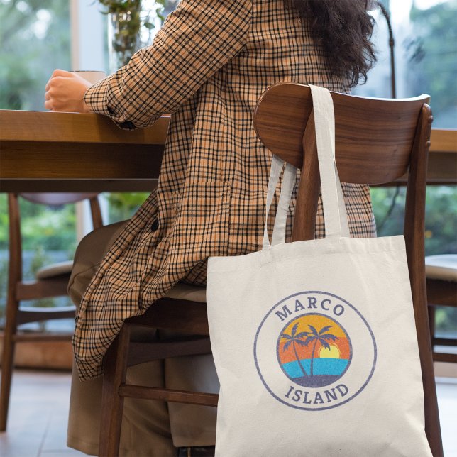 Bolsa Tote Marco Island, Estilo Clássico Desvanecido na Flóri (Criador carregado)
