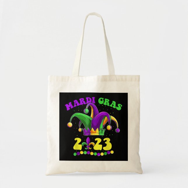 Bolsa Tote Mardi Gras 2023 Jester Outfit New Orleans Carnaval (Frente)