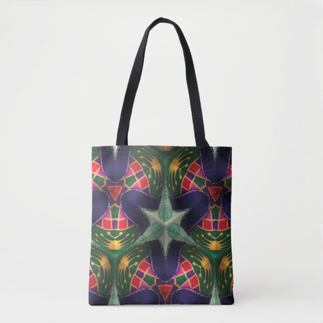 Bolsa Tote Mardi Gras Abstrato Colorful (Frente)