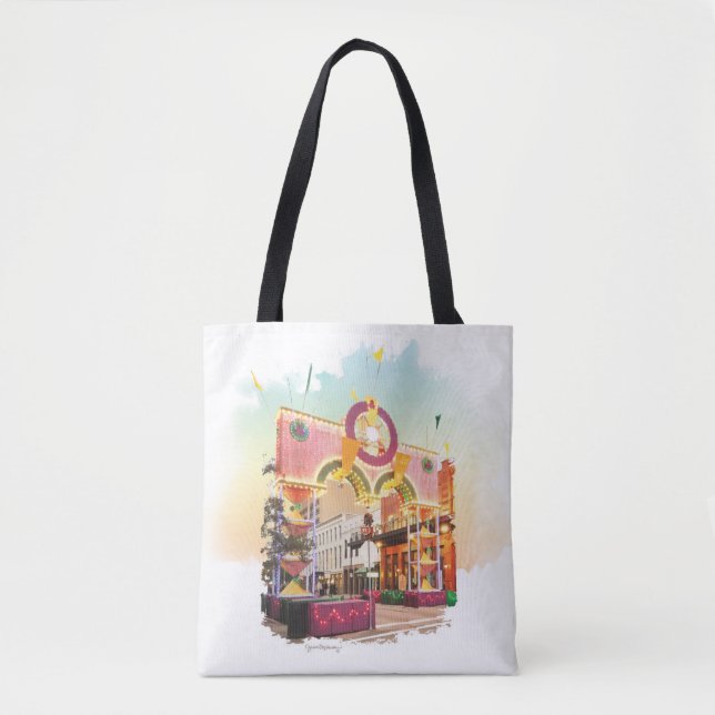 Bolsa Tote Mardi Gras Arch Galveston, aquarela inspirada (Frente)
