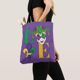 Bolsa Tote Mardi Gras Carnaval Jester Mask