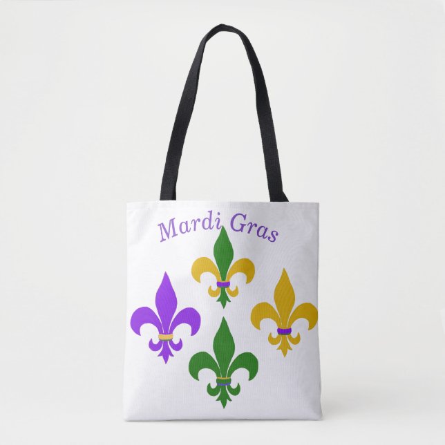 Bolsa Tote Mardi Gras Fleur de Lis (Frente)